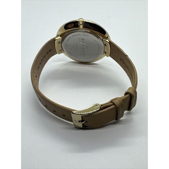 Skagen SKW2137 Women\'s Beige Leather Analog Dial Quartz Genuine Watch JNA982 main image 4